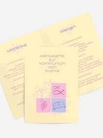 Menükarte Kommunion Fisch