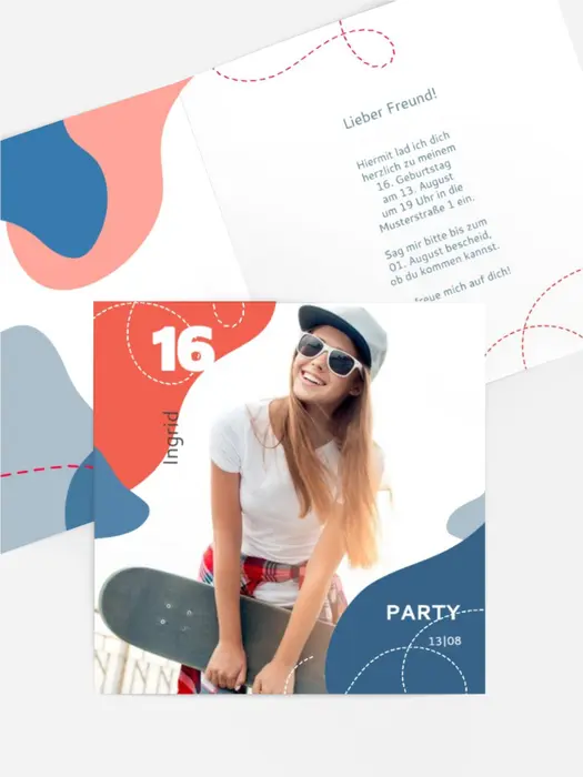 Geburtstagseinladung gesticheltes Ideal