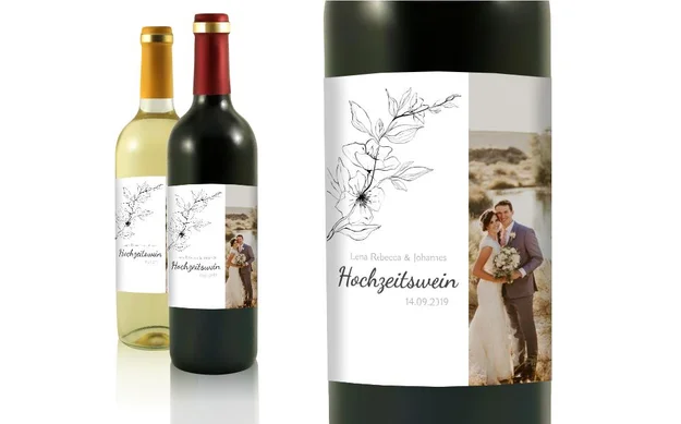 Hochzeit Flaschenetiketten Geheimer Garten