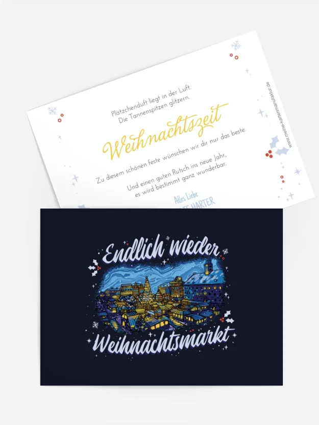 Grußkarte Weihnachten Sternenklare Nacht