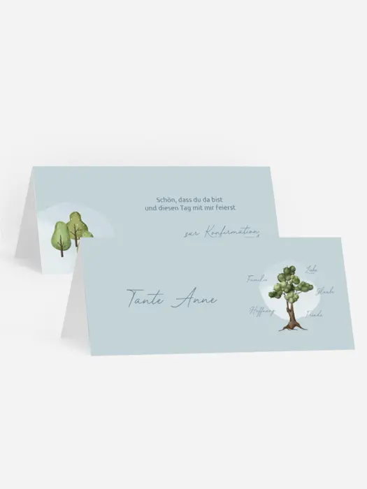 Tischkarte Konfirmation natur