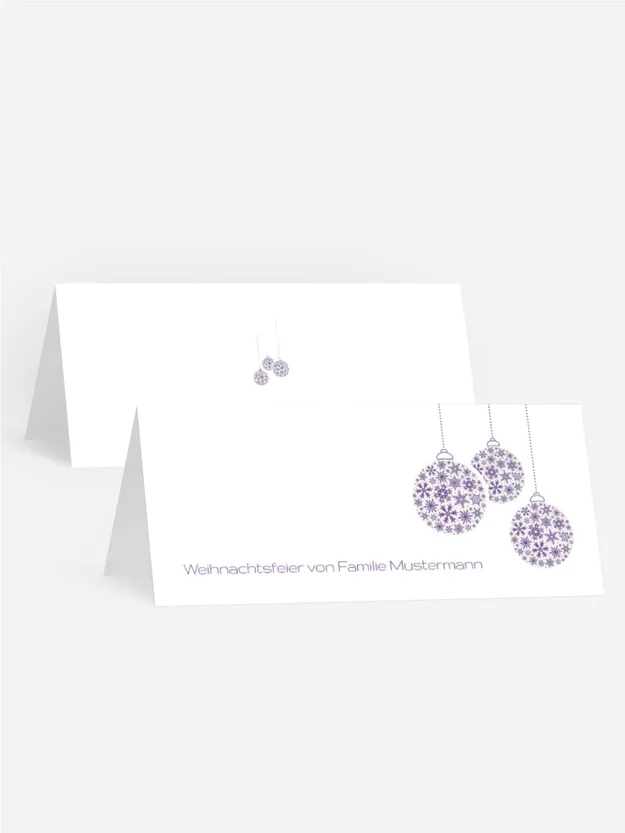 Weihnachtstischkarte Kugeln