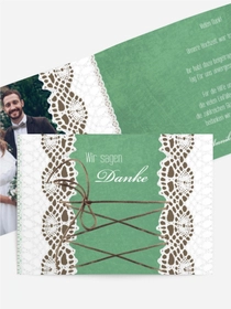 Dankeskarte Hochzeit "Vintage Schleife"