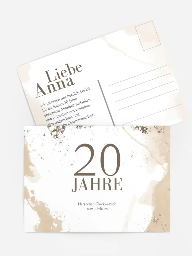 Jubiläumskarten Pastell zwanzig