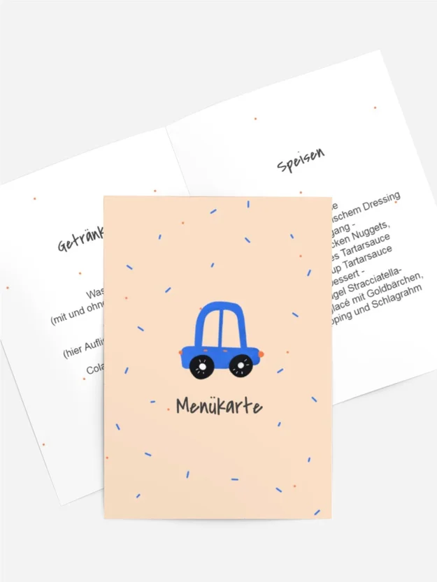 Menükarte Geburtstag  Autotraum