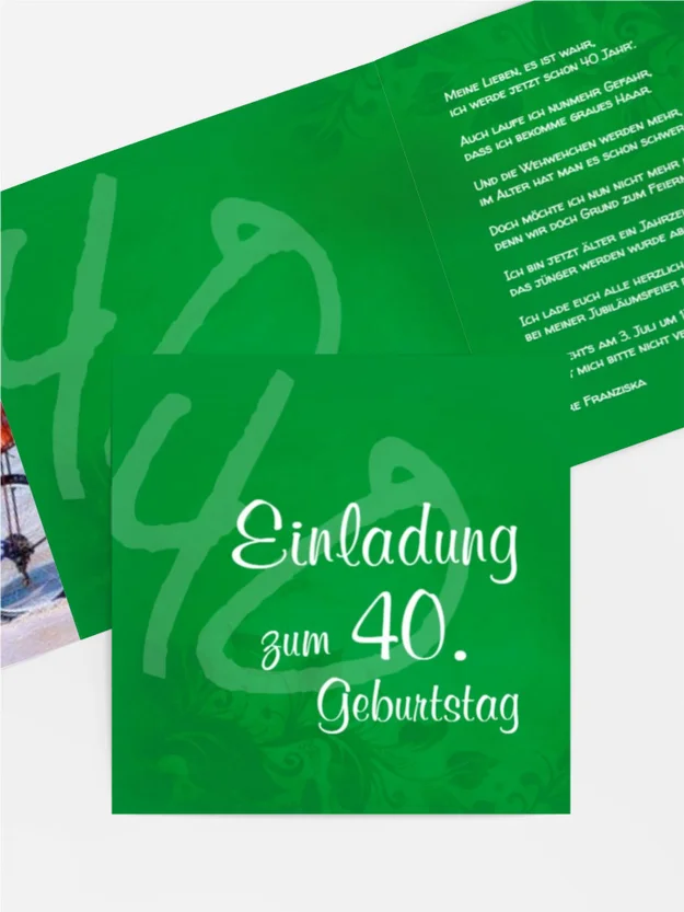 Geburtstagseinladung floral verspielt 40 Foto Geburtstagseinladung floral verspielt 40 Foto