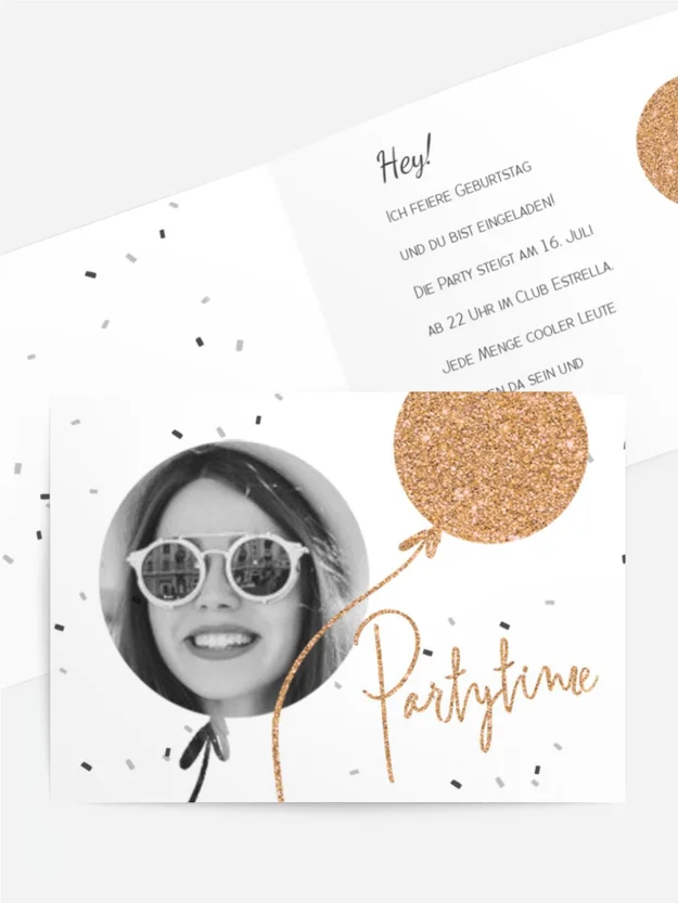Geburtstagseinladung Glamourballoon