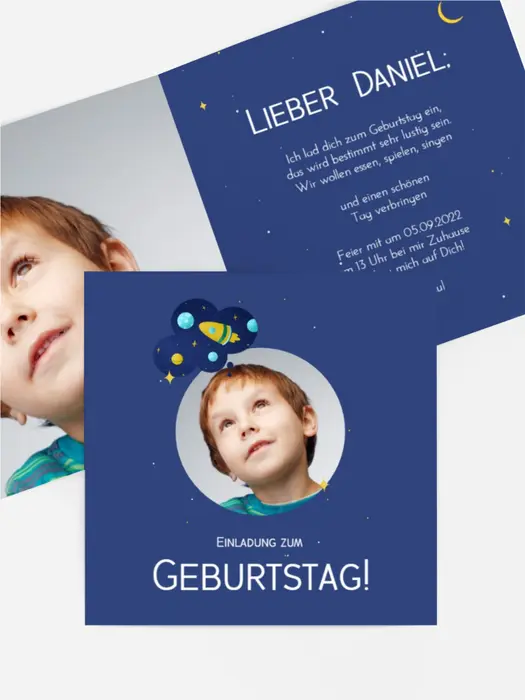 Geburtstagseinladung Der zukünftige Astronaut
