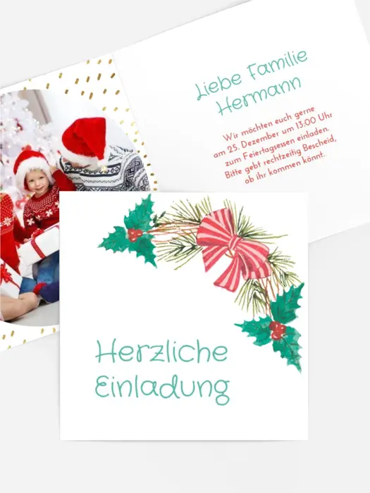 Fotoeinladung Weihnachten Kranz für Weihnachten