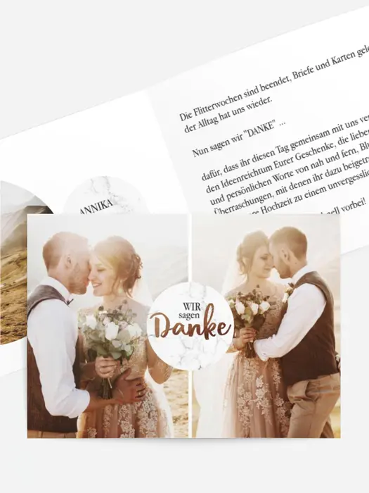 Dankeskarte Hochzeit "Marmor"