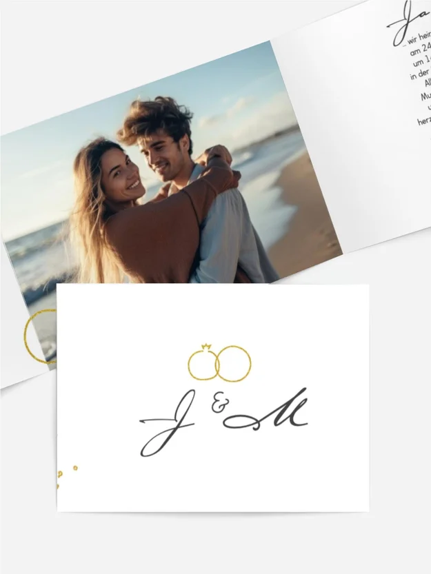 Hochzeitskarte Kreis-Ringe