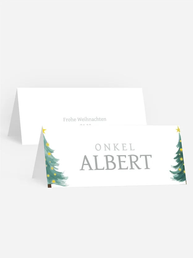 Tischkarte Weihnachten Drei Weihnachtsbäume