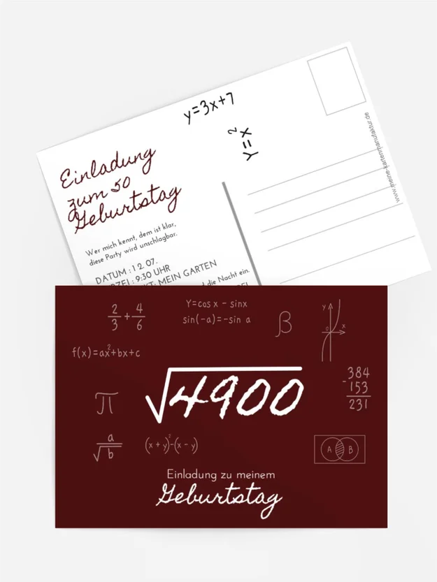 Geburtstagseinladung Einfache Mathematik