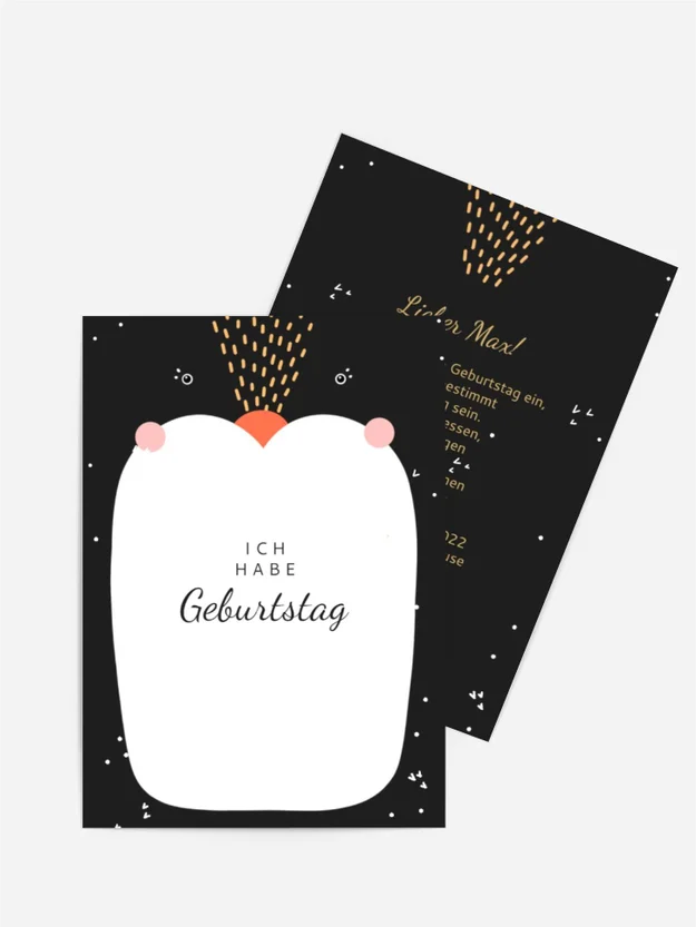 Geburtstagseinladung Skunks Bauch