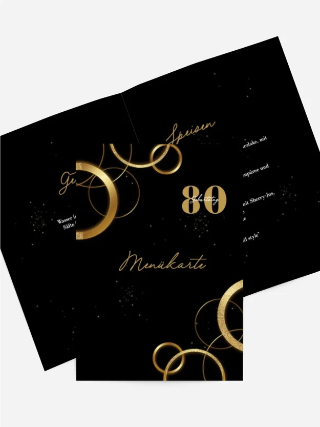 Menükarte Geburtstag Goldornament