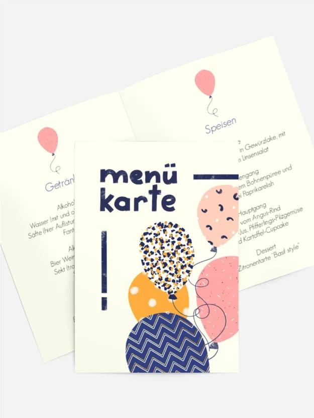 Menükarte Geburtstag Himmelhoch Menükarte Geburtstag Himmelhoch