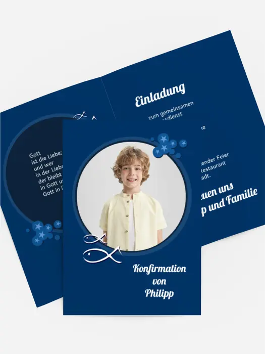 Einladungskarte Konfirmation Star