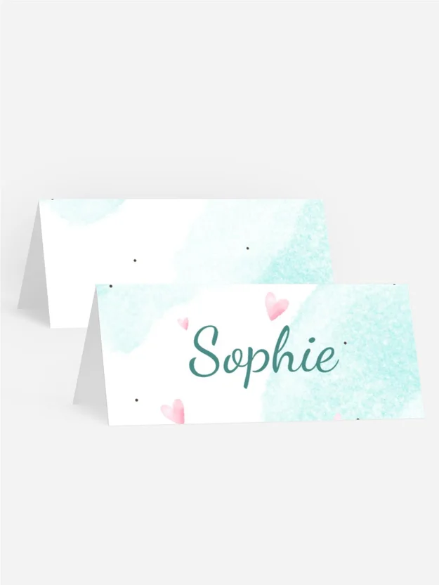 Tischkarte Geburtstag Herzchenhimmel