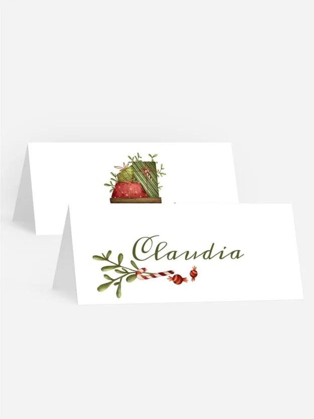 Tischkarte Weihnachten Geschenkboom