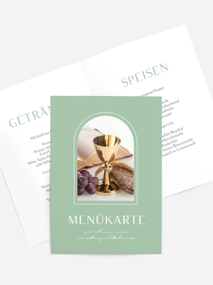 Menükarte Kommunion Reines Bild