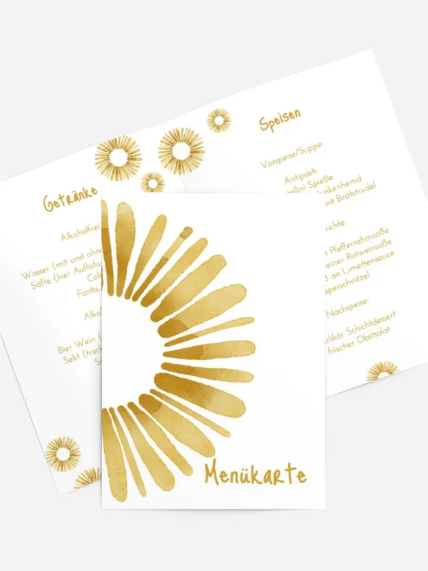 Menükarte Geburtstag Strahlende Gänseblümchen