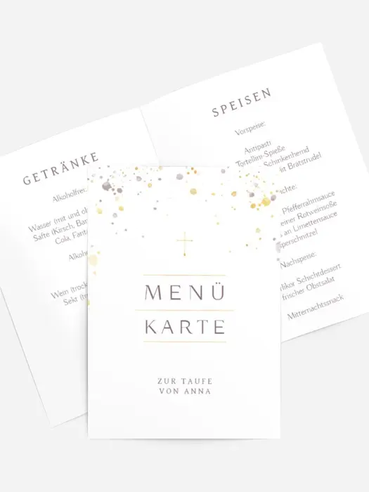 Menükarte Taufe Tauffest