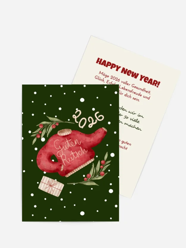 Neujahrskarte  Neujahrsoutfit
