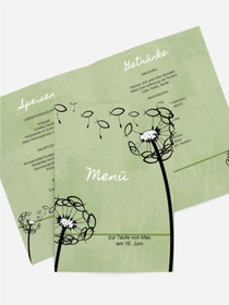 Menükarte Taufe Pusteblume Menükarte Taufe Pusteblume