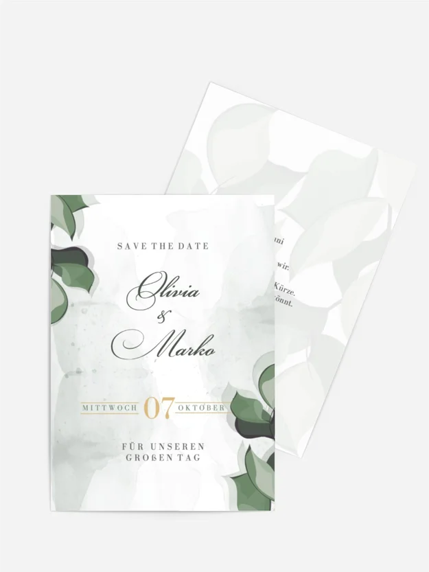 Save the Date Karte Efeulocken