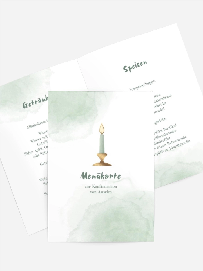 Menükarte Konfirmation Kerzenschein Menükarte Konfirmation Kerzenschein