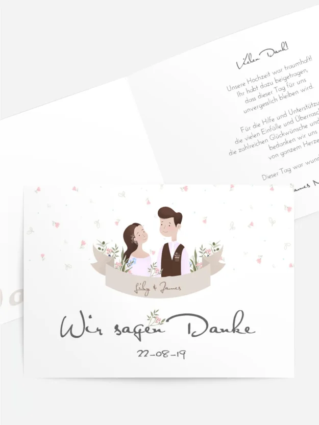 Dankeskarte Hochzeit "Pastorale"