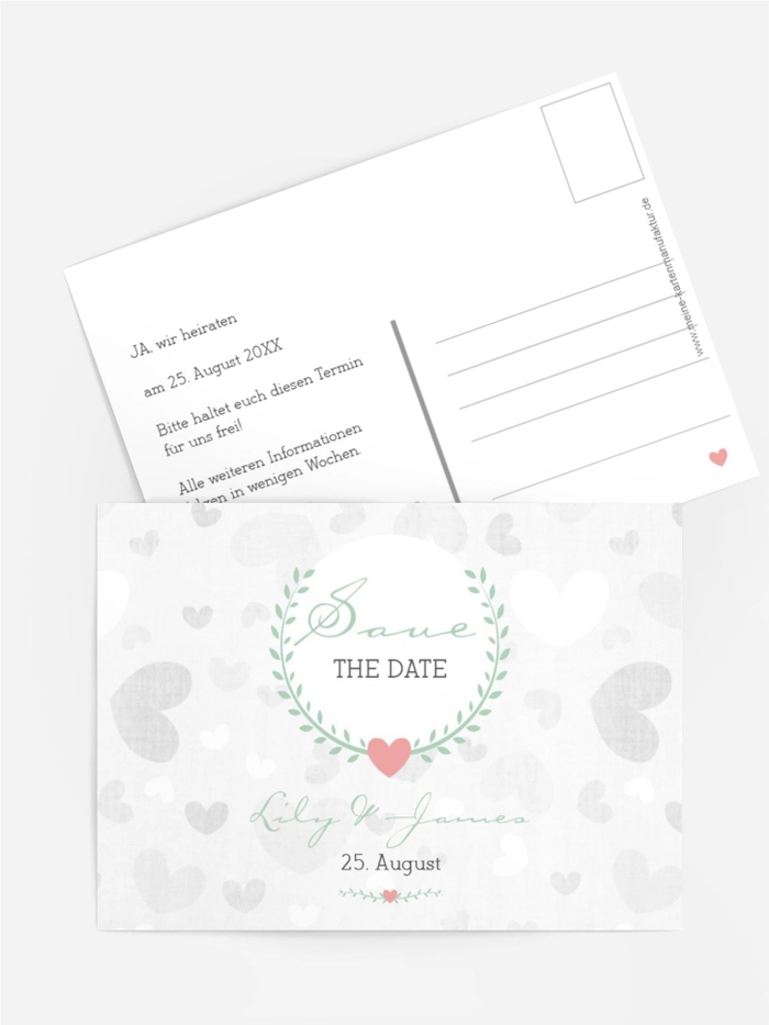 Save the Date Karte zur Hochzeit zarte Ranke
