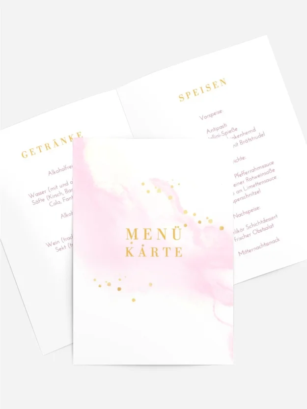 Menükarte Taufe Magie in der Luft