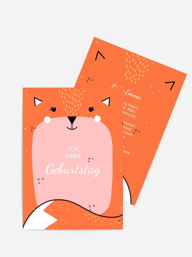 Geburtstagseinladung Fuchs Bauch