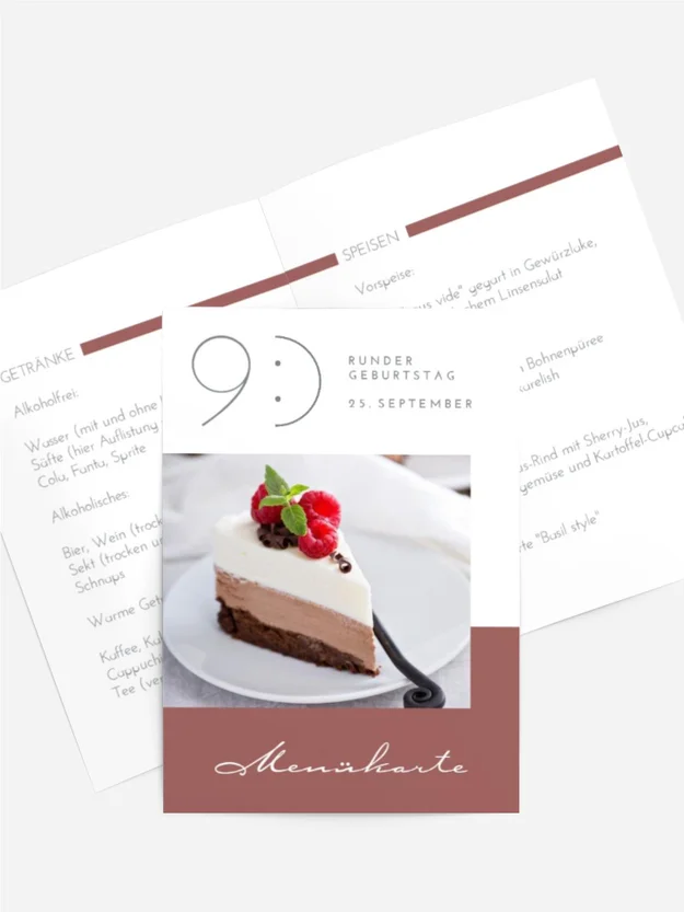 Menükarte Geburtstag Rundes Lächeln Menükarte Geburtstag Rundes Lächeln