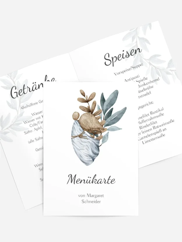 Menükarte Kommunion Krone