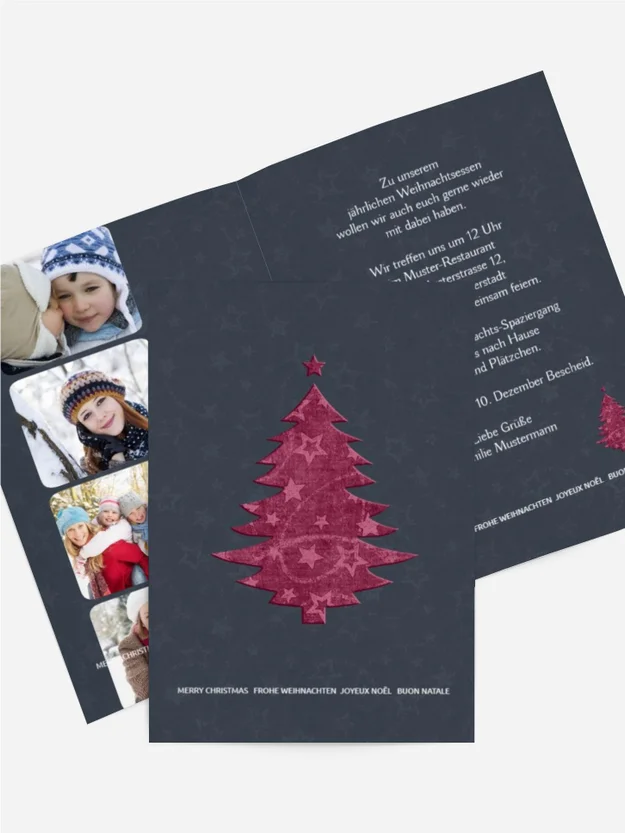 Weihnachtseinladungskarte Privat Baum