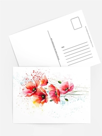Aquarellkarte „Mohnzauber“ Leuchtende Sommergrüße ohne Lettering