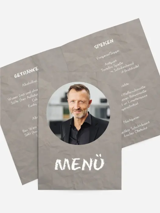 Menükarte Geburtstag Faltiges Papier