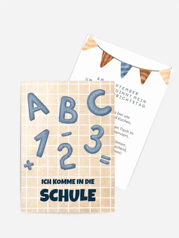 Einladungskarte Einschulung Zählen