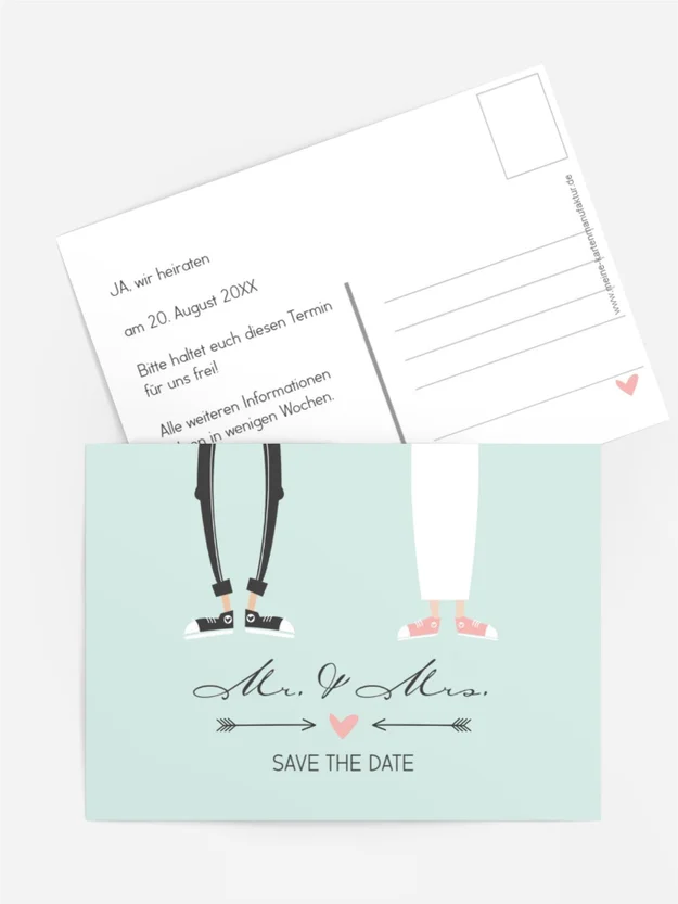 Save the Date Karte zur Hochzeit Pärchen