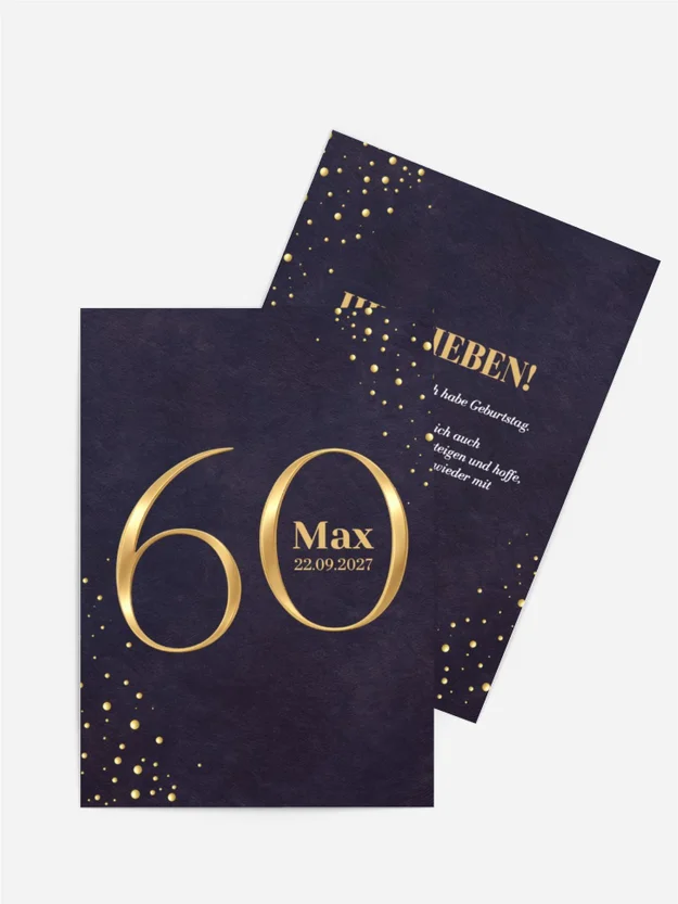 Geburtstagseinladung Goldziffern