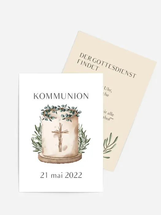 Einladungskarte Kommunion Seelenfrieden