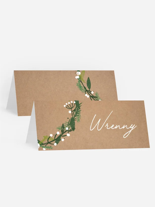 Tischkarte Konfirmation Blätter der Heiligkeit