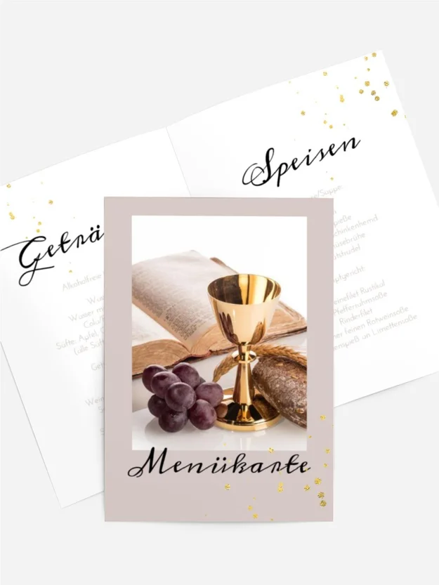 Menükarte Kommunion Stummer Blick