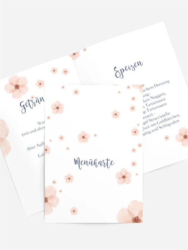Menükarte Geburtstag Blumentraum