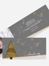Weihnachtseinladung Privat Farbbäumchen