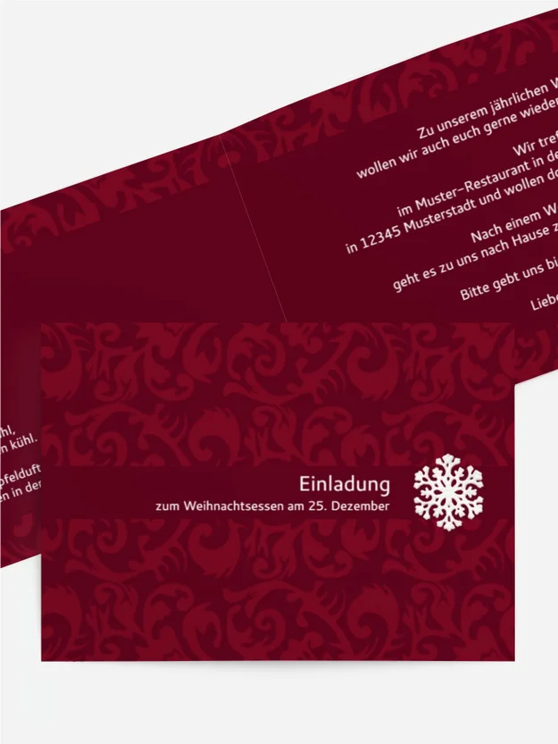 Weihnachtskarte Einladung Privat Flocke