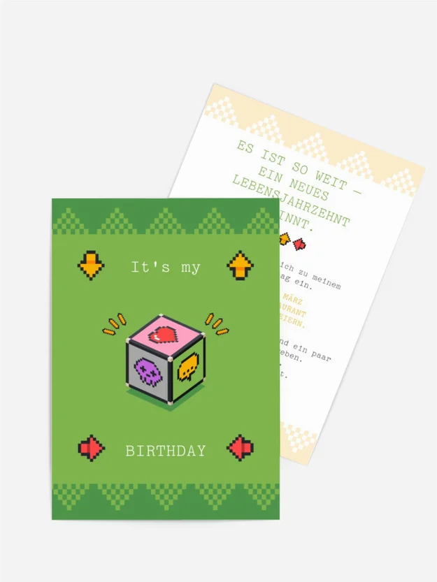 Geburtstagseinladung Pixelbox