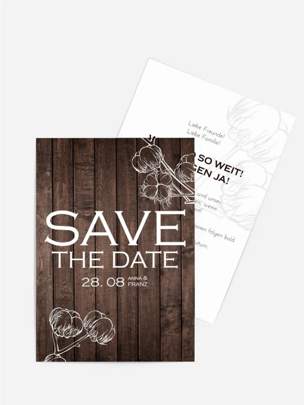 Save-the-Date Karte Starke Wand